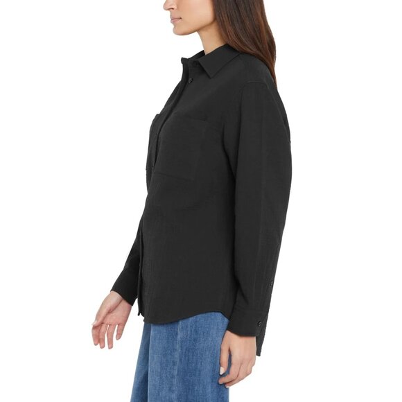 Gap Women's Long Sleeve Relaxed Fit Gauze Button Front Shirt - Picture 2 of 5